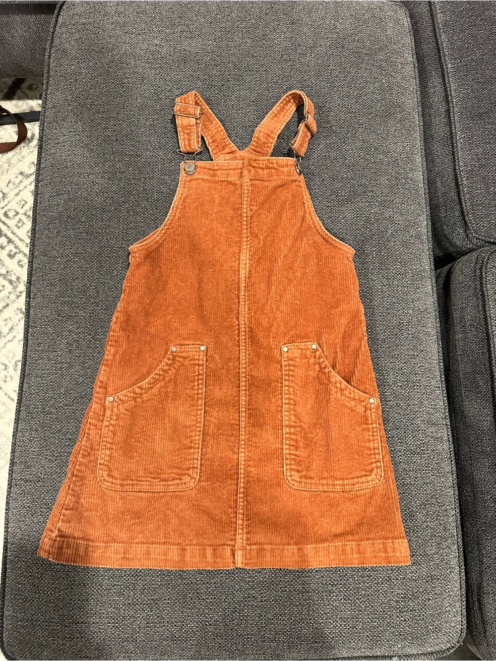 Wonder Nation Corduroy Pinafore Dress in Orange Size Medium Like New